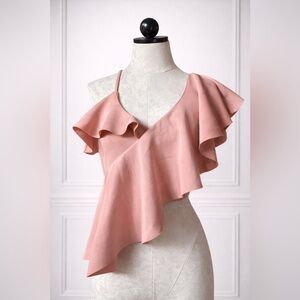 Revamped Blush Slip Top with Tag Detail